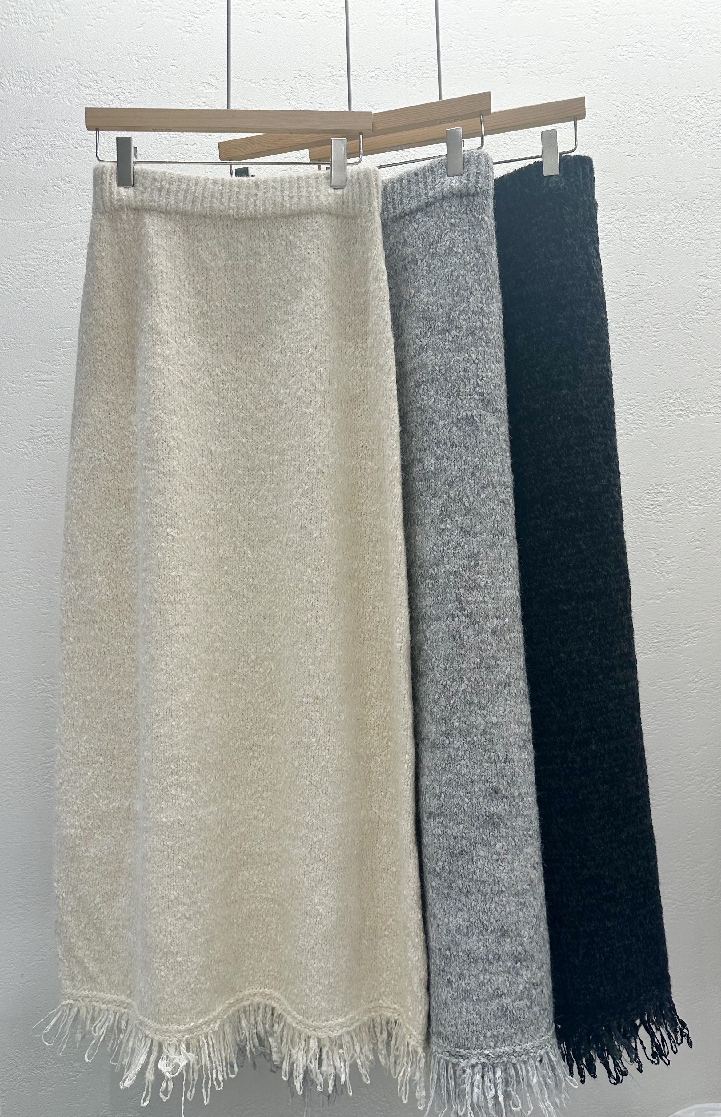 ストラップ付ウール混フリンジVネックニット&スカートSET | 詳細画像21