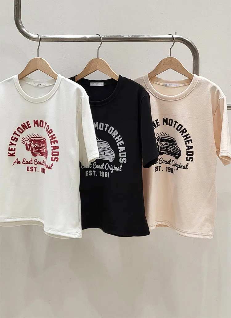 ピーチ起毛カープリント半袖Tシャツ | 詳細画像1