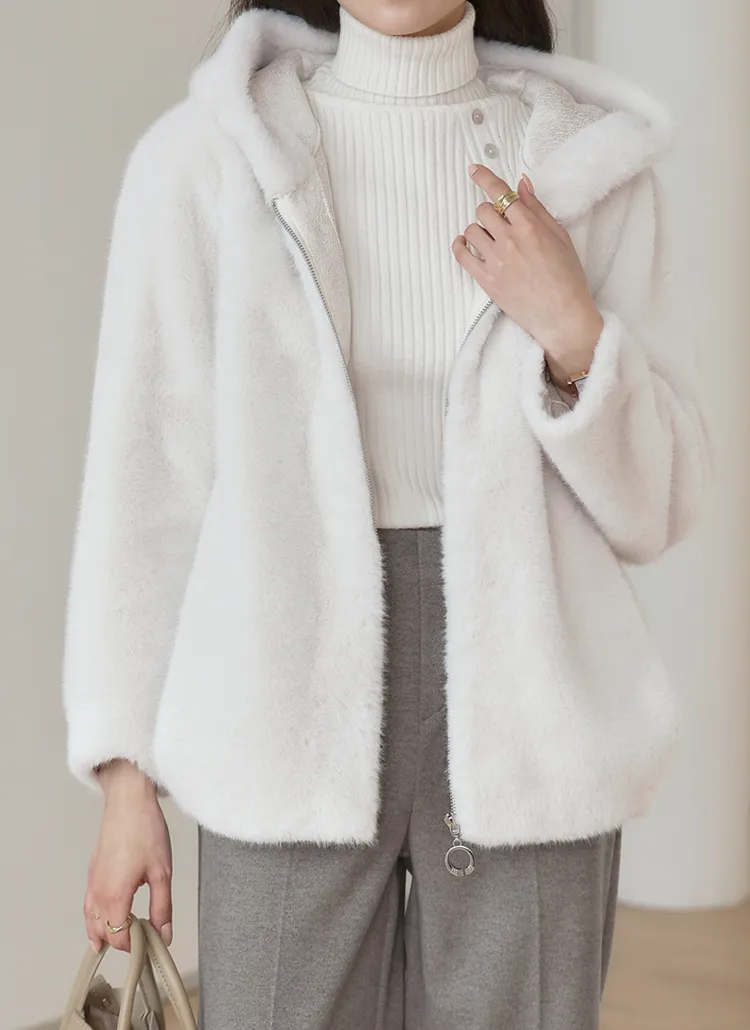 シルバーリングジップエコファーフードジャンパー | MONO AT.D | 詳細画像1