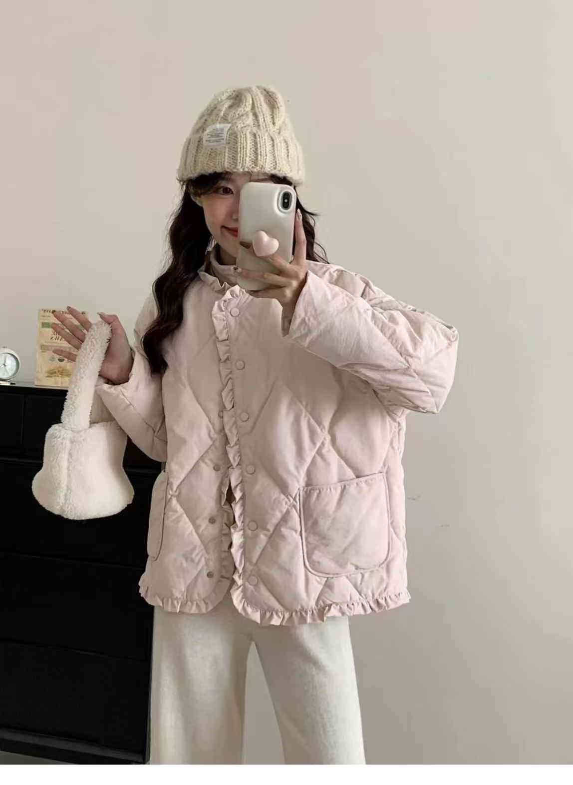 ポケットフリルキルティングジャケット | レディースファッション通販