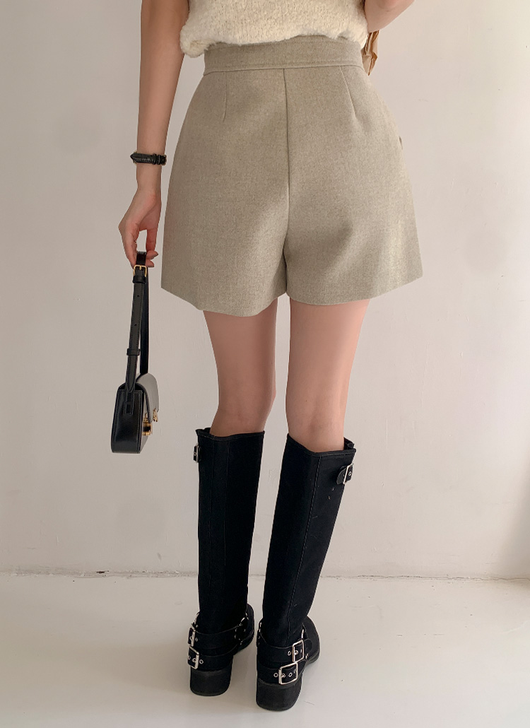 ワンボタンラップミニスカートパンツ | レディースファッション