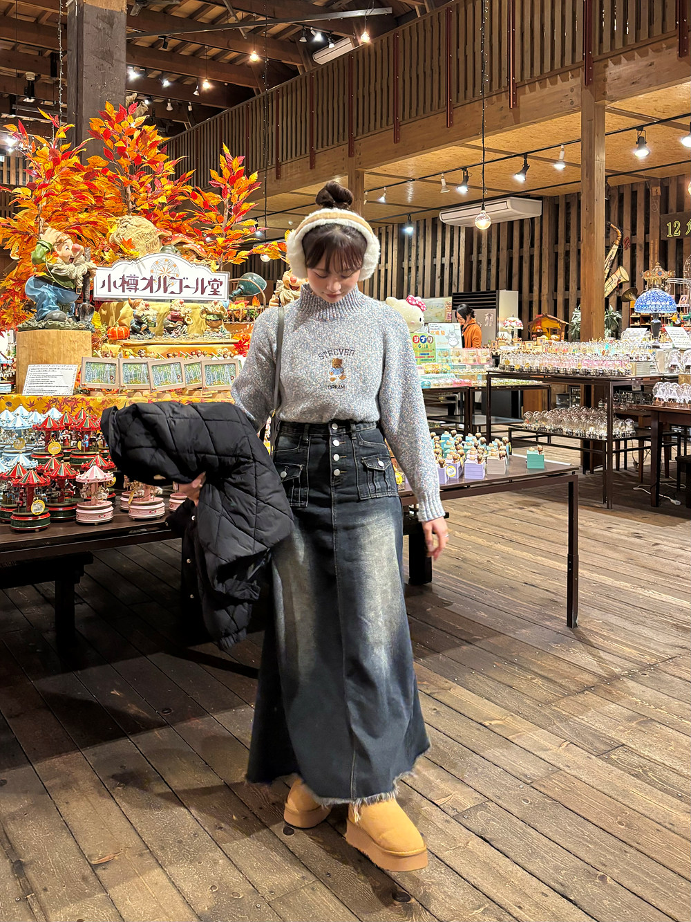 ベア刺繍ポイントハーフネックニット | 詳細画像13