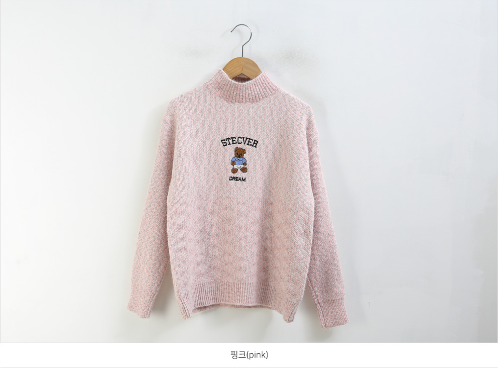 ベア刺繍ポイントハーフネックニット | 詳細画像25