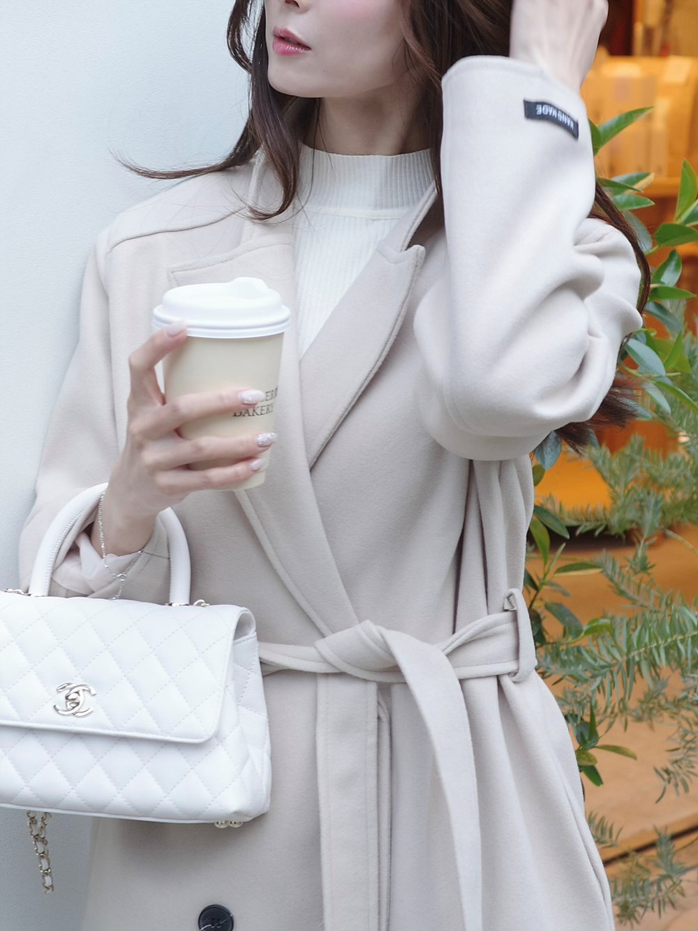ストラップ付ウール混ハンドメイドロングコート | 詳細画像11
