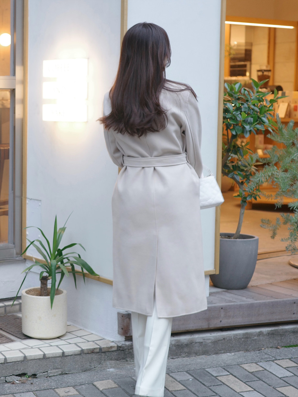 ストラップ付ウール混ハンドメイドロングコート | 詳細画像14