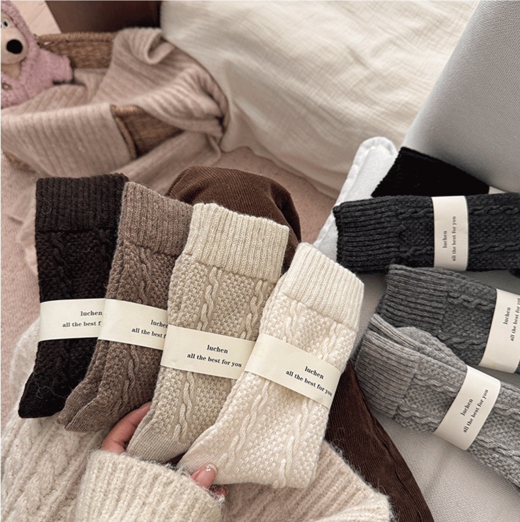 アンゴラ混ケーブルニットソックス | 詳細画像9