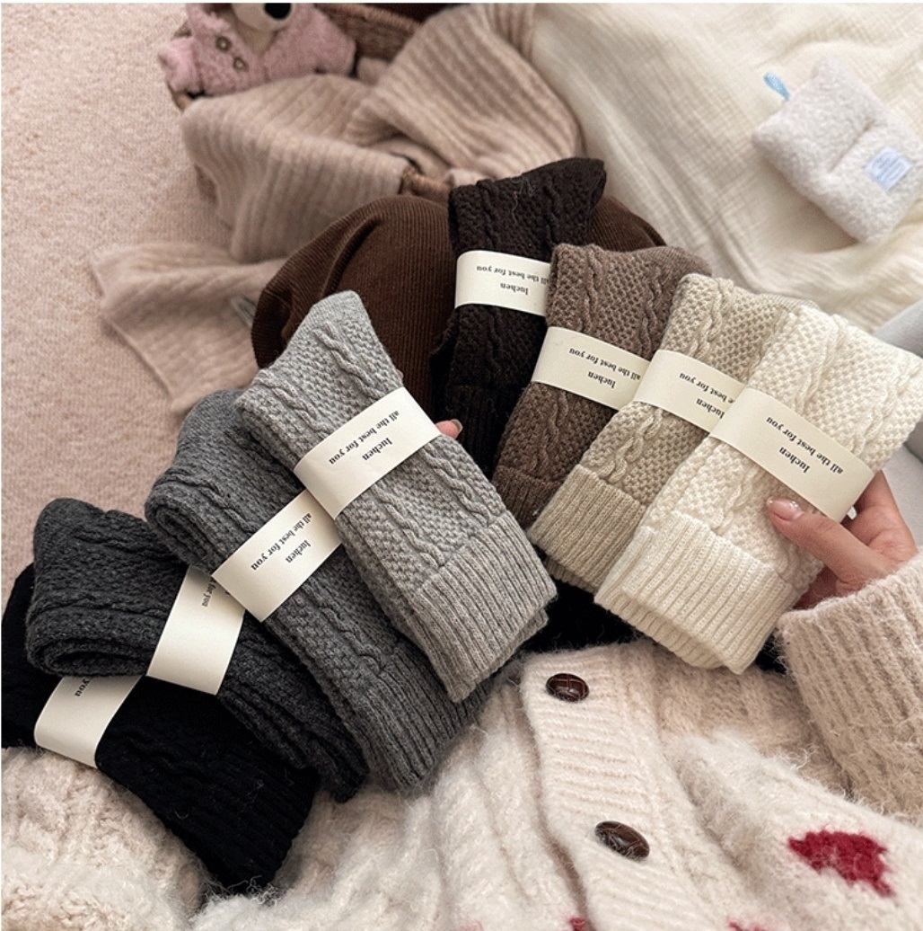 アンゴラ混ケーブルニットソックス | 詳細画像10