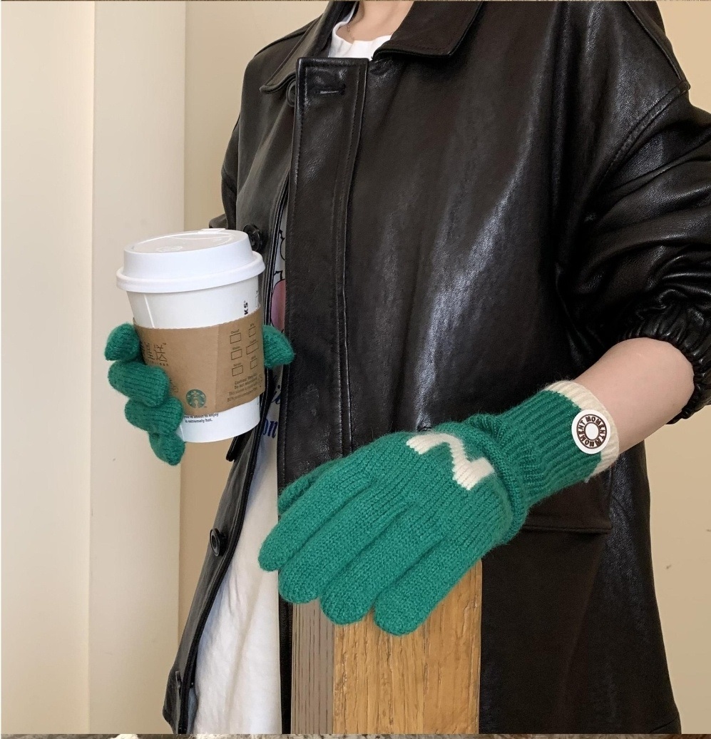 *スマホ対応*ウール混Nロゴ配色ニット手袋 | 詳細画像2