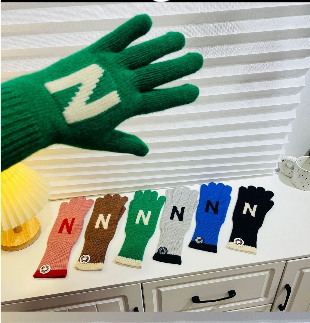 *スマホ対応*ウール混Nロゴ配色ニット手袋 | 詳細画像6
