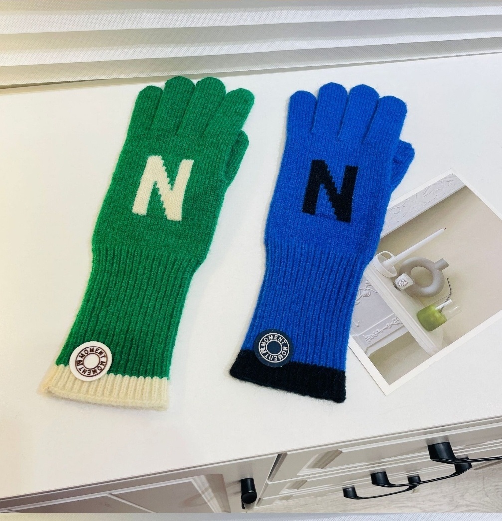 *スマホ対応*ウール混Nロゴ配色ニット手袋 | 詳細画像8