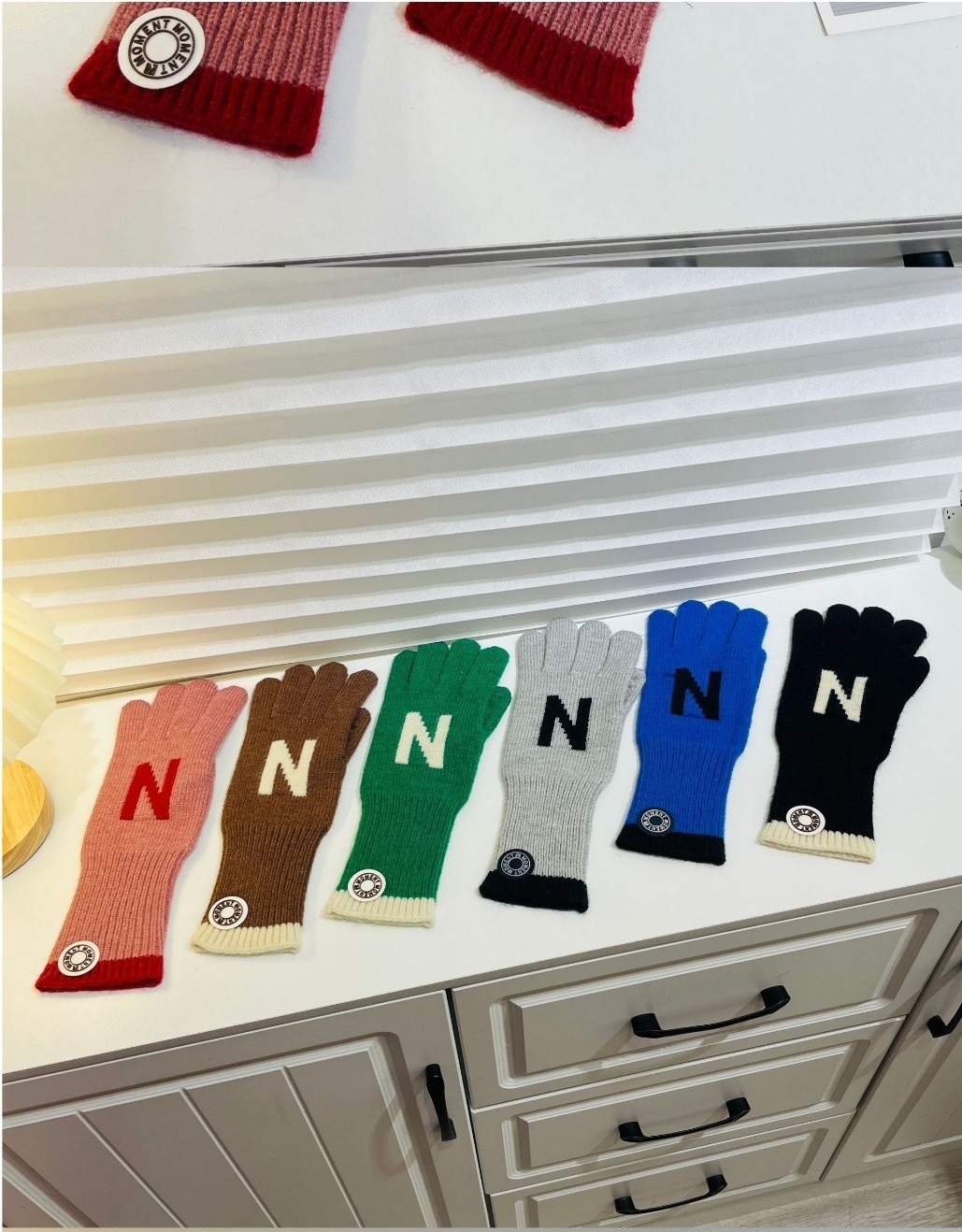 *スマホ対応*ウール混Nロゴ配色ニット手袋 | 詳細画像15