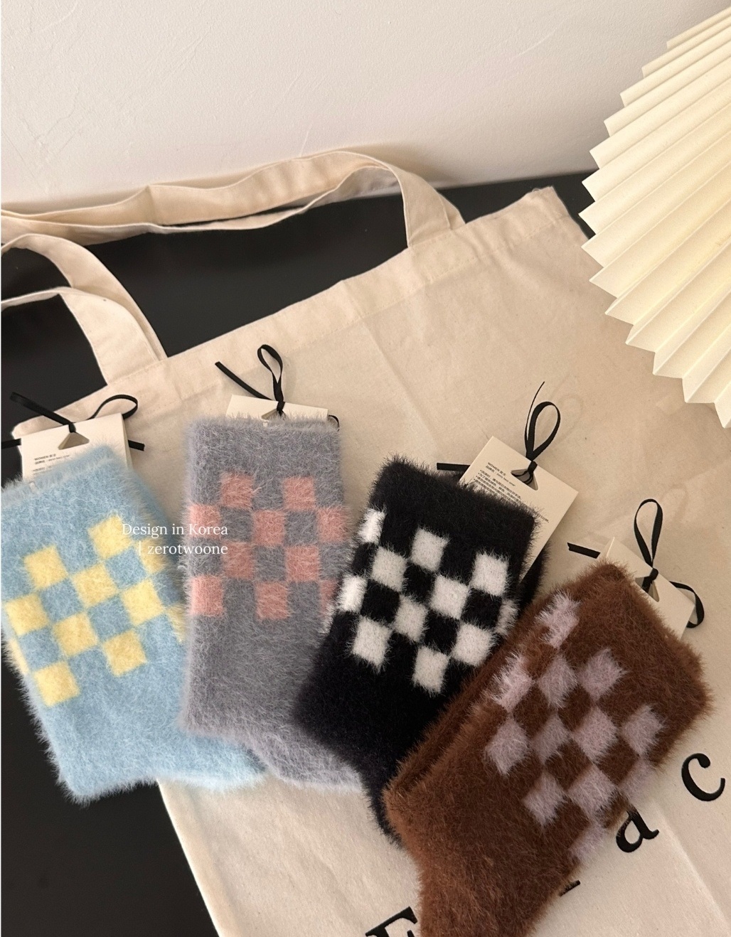 アンゴラ混ブロックチェックソックス | 詳細画像3