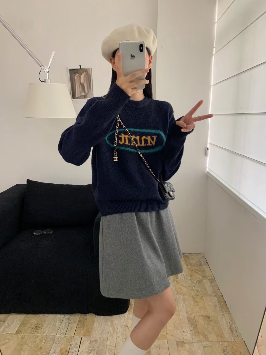 ウール混配色オーバルロゴニット | 詳細画像9