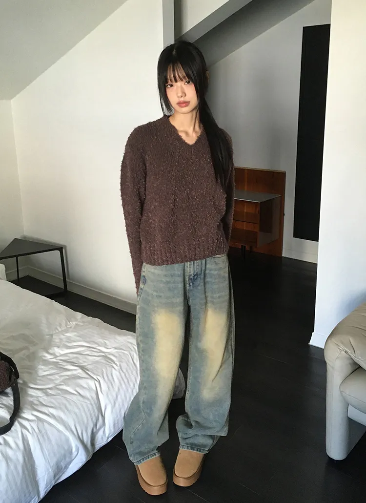 ビンテージウォッシュワイドデニムパンツ | WONDERWONDER | 詳細画像1