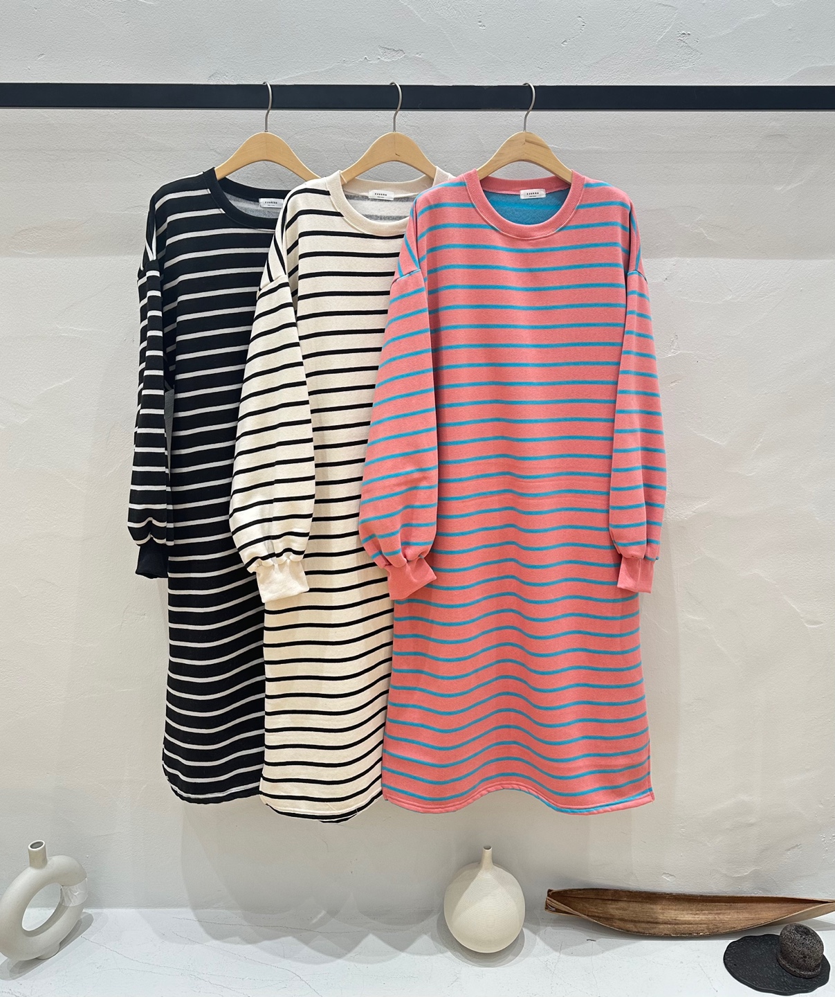 裏起毛ボーダースリットスウェットワンピース | 詳細画像13