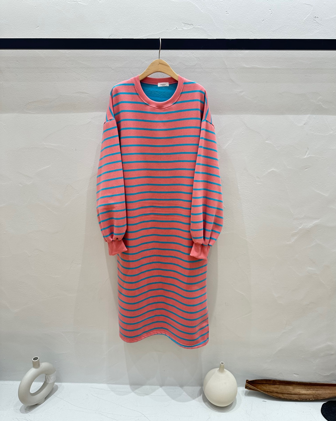 裏起毛ボーダースリットスウェットワンピース | 詳細画像15