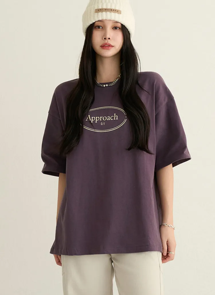ピーチ起毛オーバルロゴボクシー半袖Tシャツ | pippin | 詳細画像1