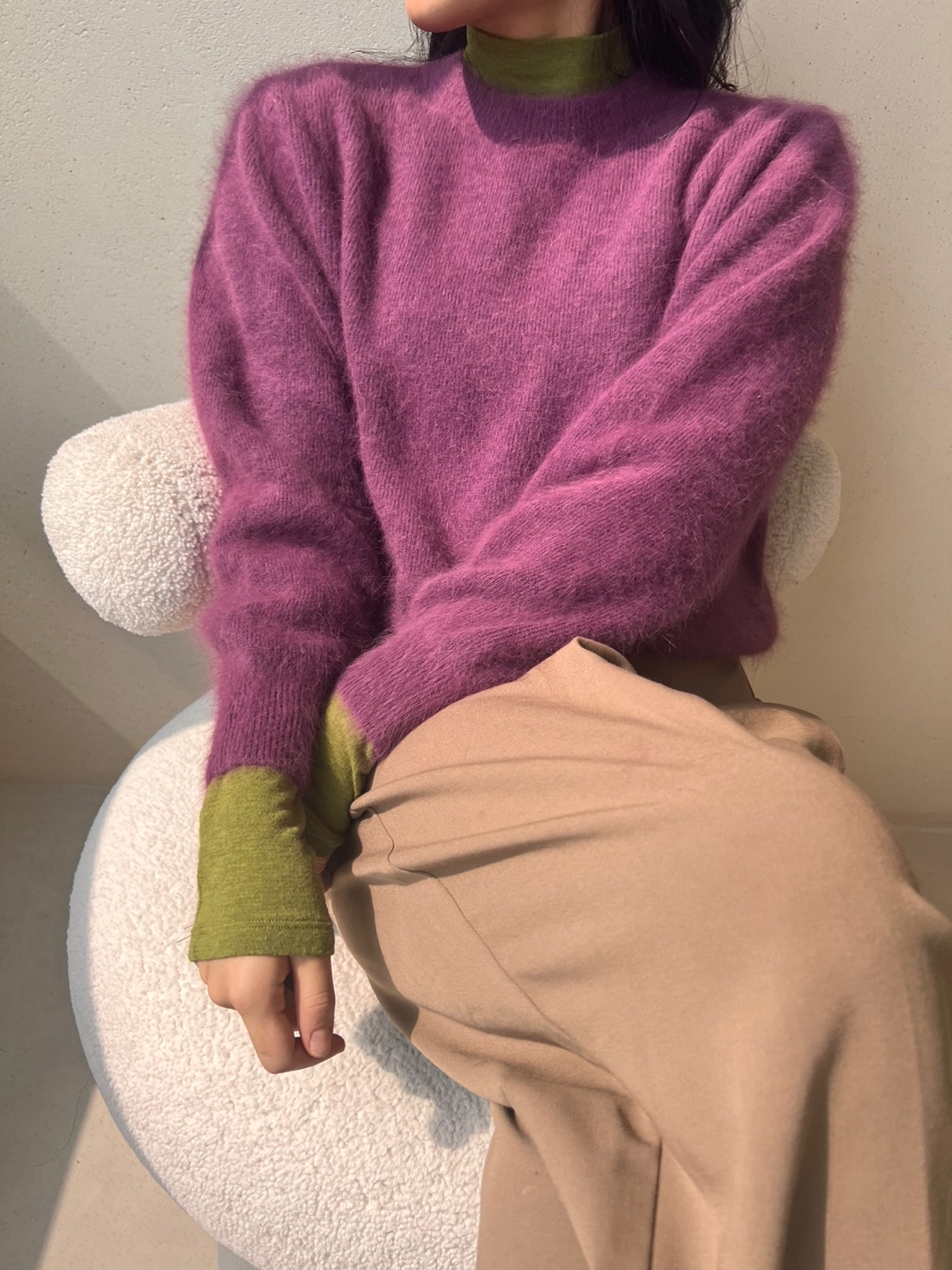 アンゴラ混モックネックニット | 詳細画像12