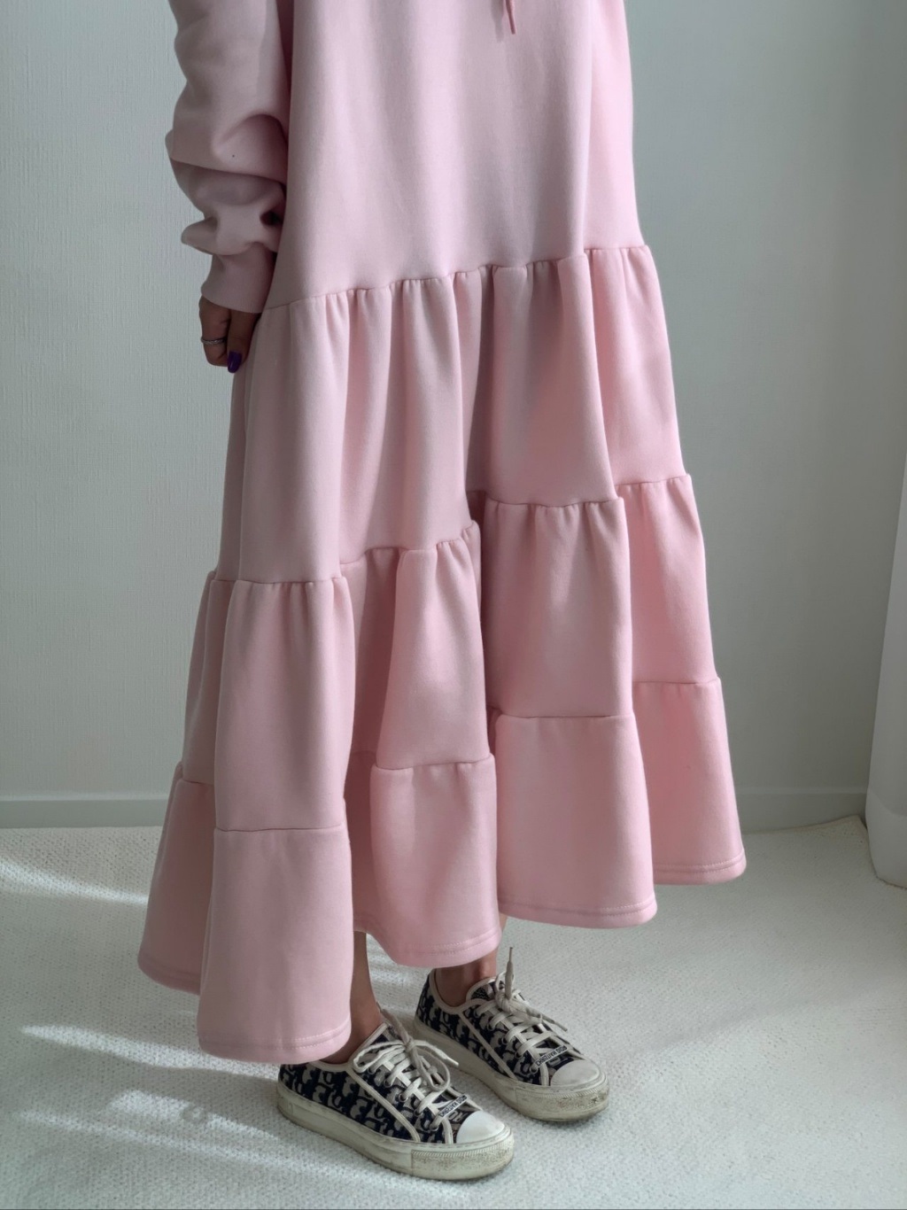 裏起毛ティアードパーカーワンピース | 詳細画像3