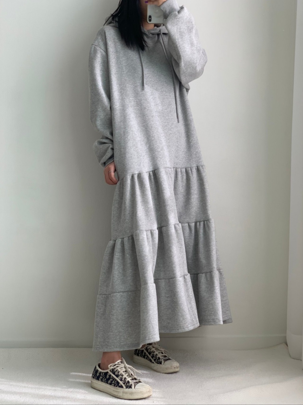 裏起毛ティアードパーカーワンピース | 詳細画像6