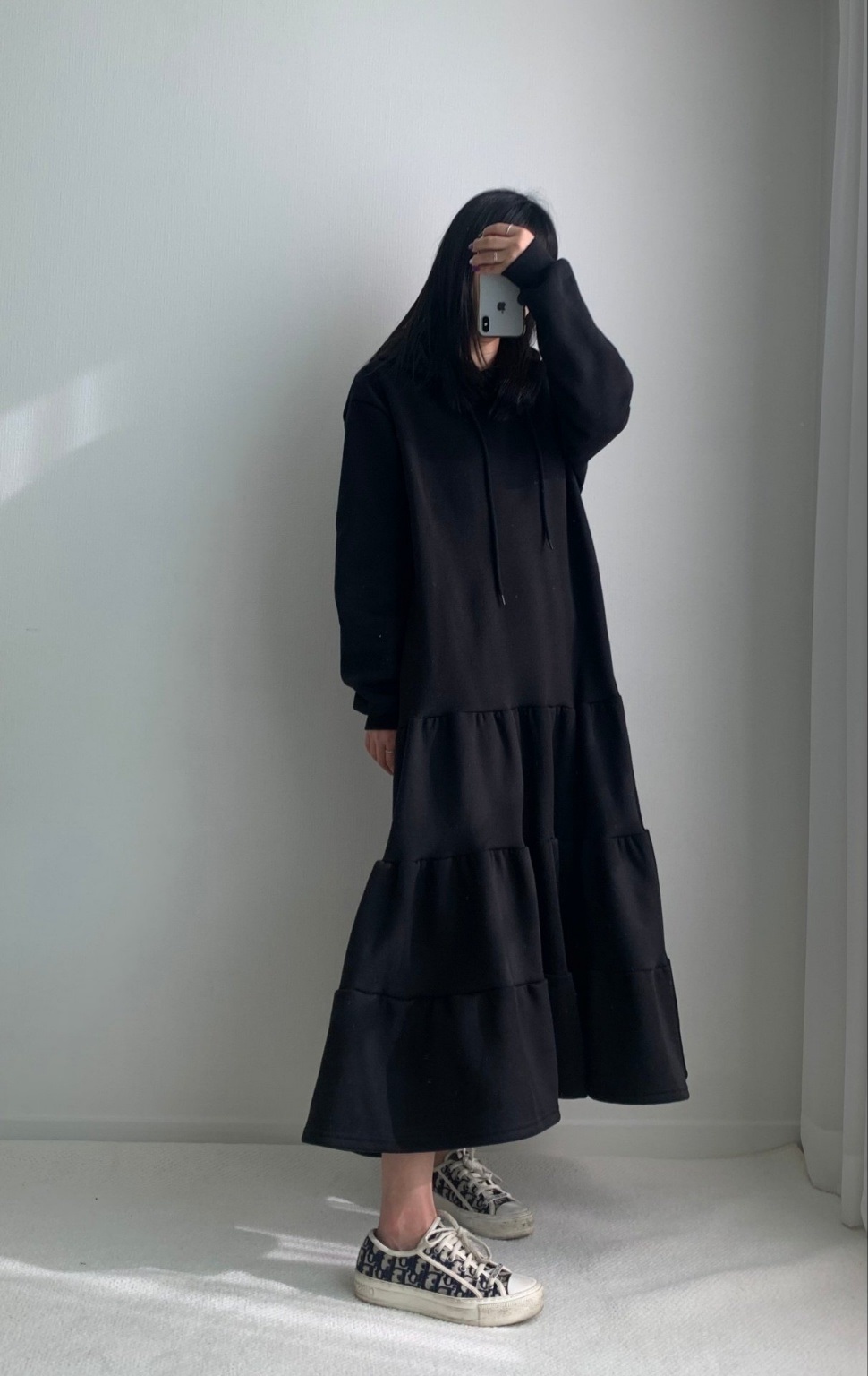 裏起毛ティアードパーカーワンピース | 詳細画像10