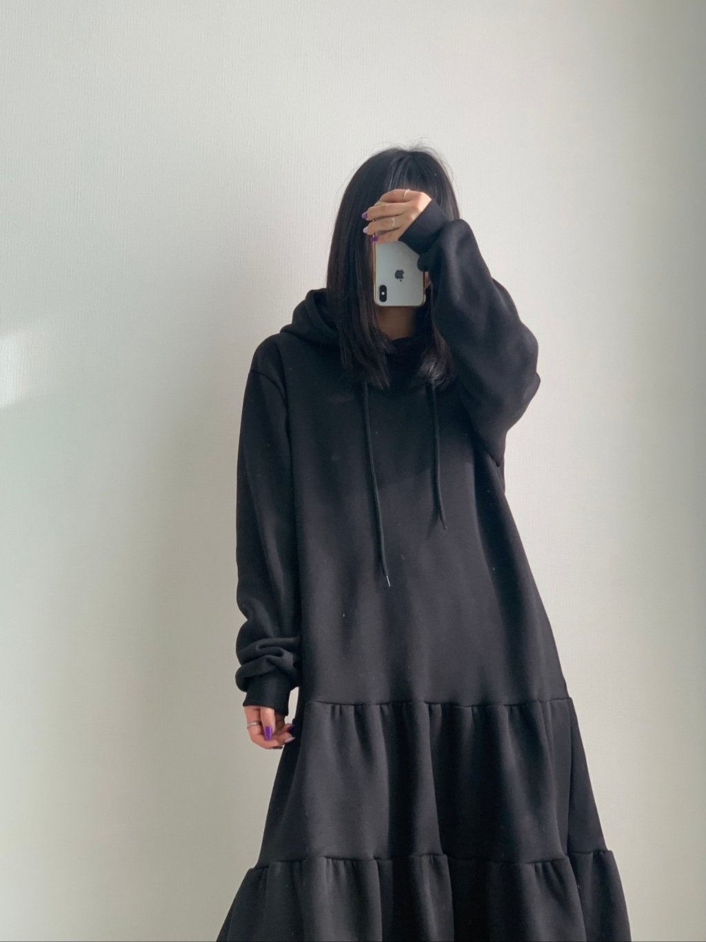 裏起毛ティアードパーカーワンピース | 詳細画像11