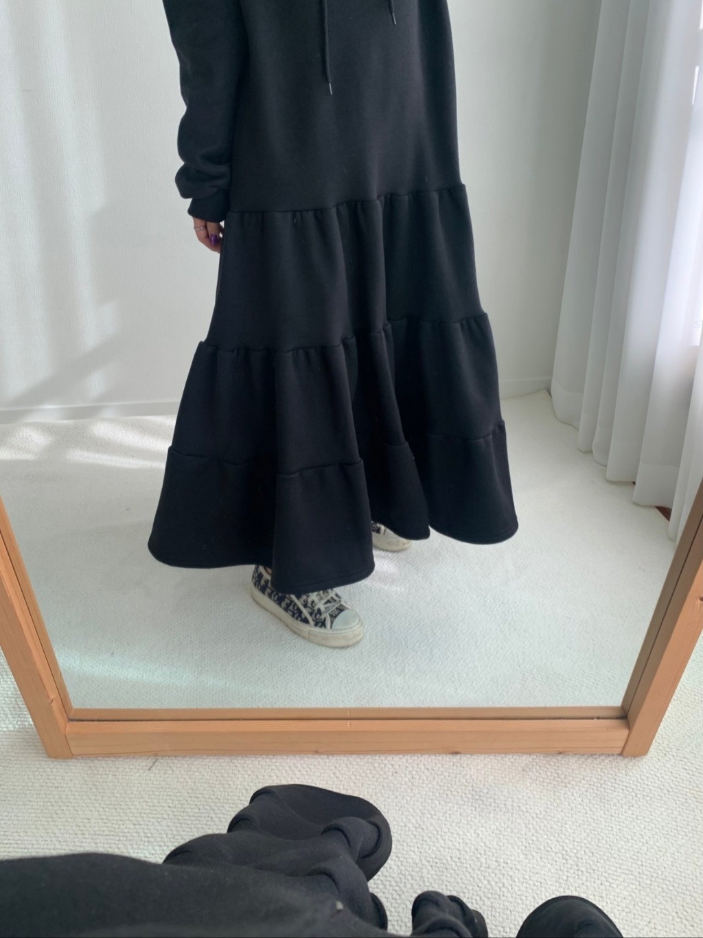 裏起毛ティアードパーカーワンピース | 詳細画像12