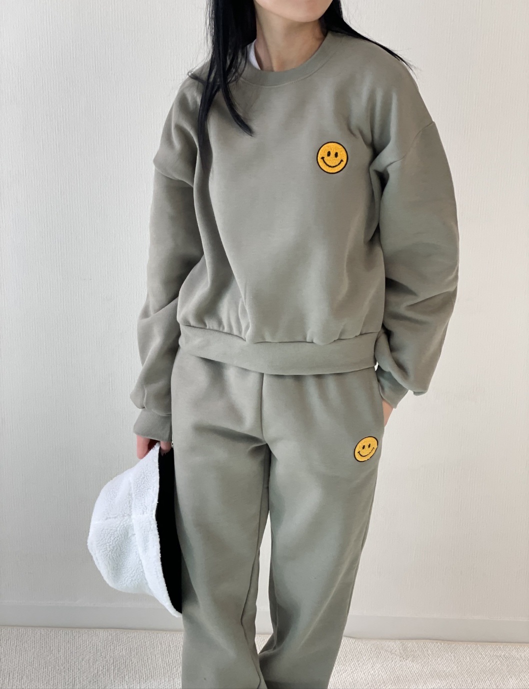 裏起毛スマイルスウェット&ジョガーパンツSET | 詳細画像2