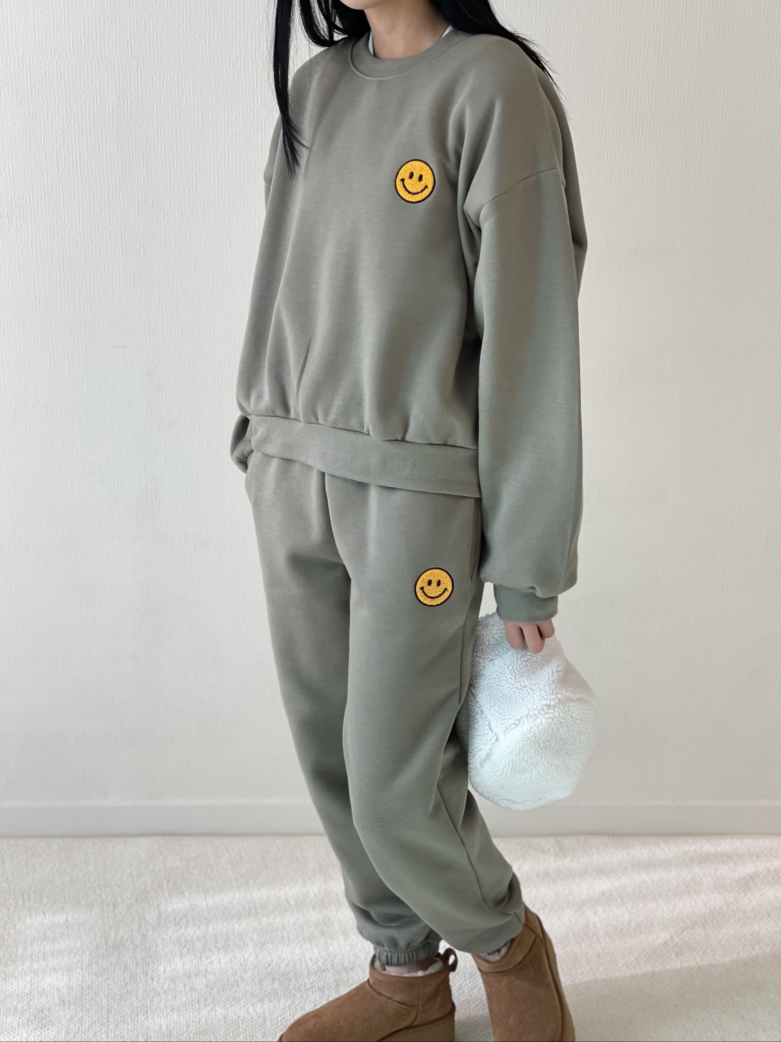 裏起毛スマイルスウェット&ジョガーパンツSET | 詳細画像3