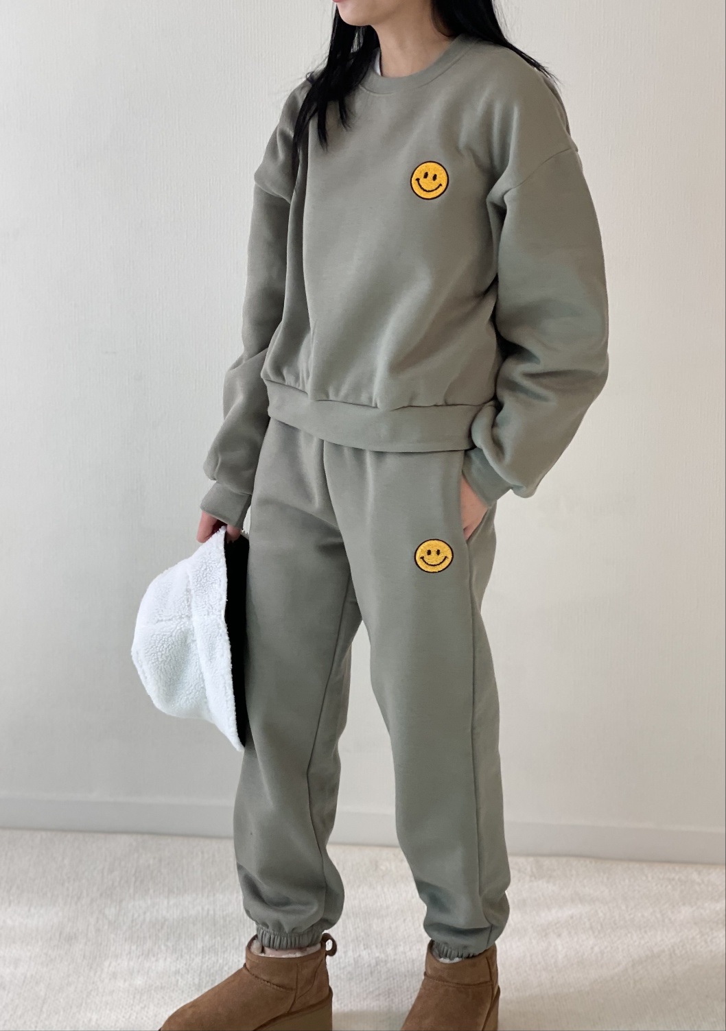 裏起毛スマイルスウェット&ジョガーパンツSET | 詳細画像8