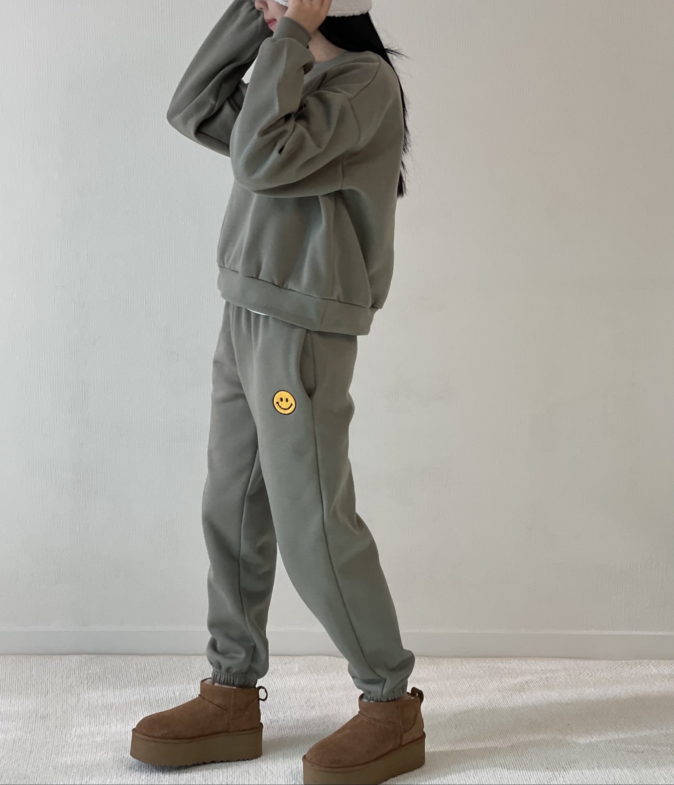 裏起毛スマイルスウェット&ジョガーパンツSET | 詳細画像9
