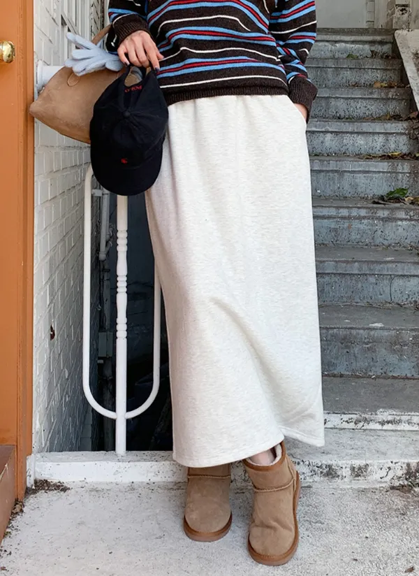 ファー裏地スウェットロングスカート | 66girls | 詳細画像1