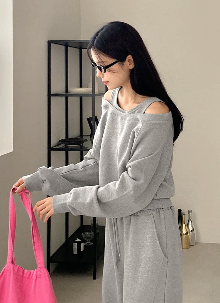 ラドロー　ludlow グレー ノースリーブ スウェット パワショル　24ss 経堂) LUDLOW ラドロー 24SS BANANA CLOTH パワーショルダー