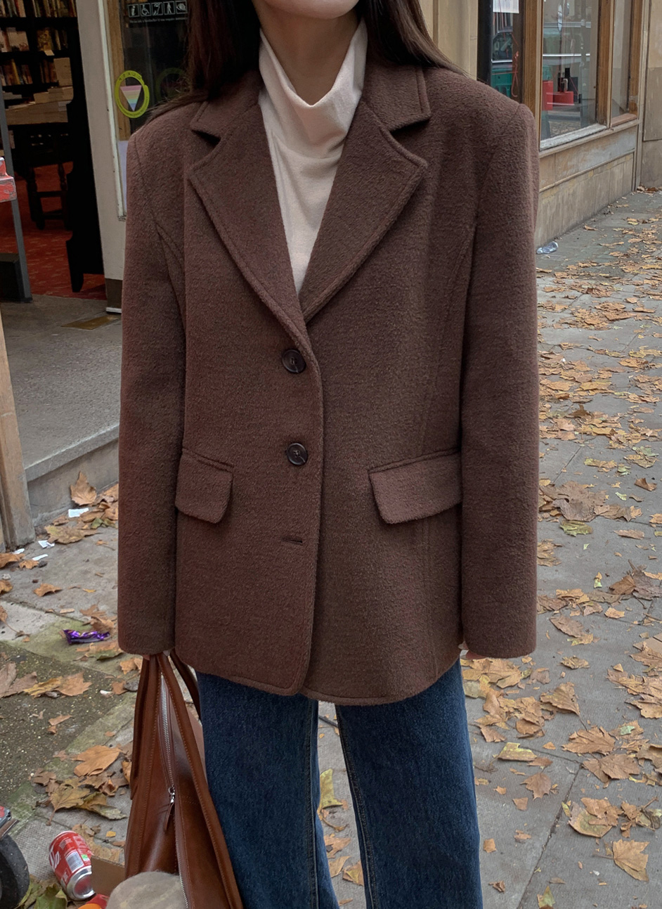 feelings 韓国　ウールジャケット ウールブレンドシングルジャケット | レディースファッション通販 - DHOLIC