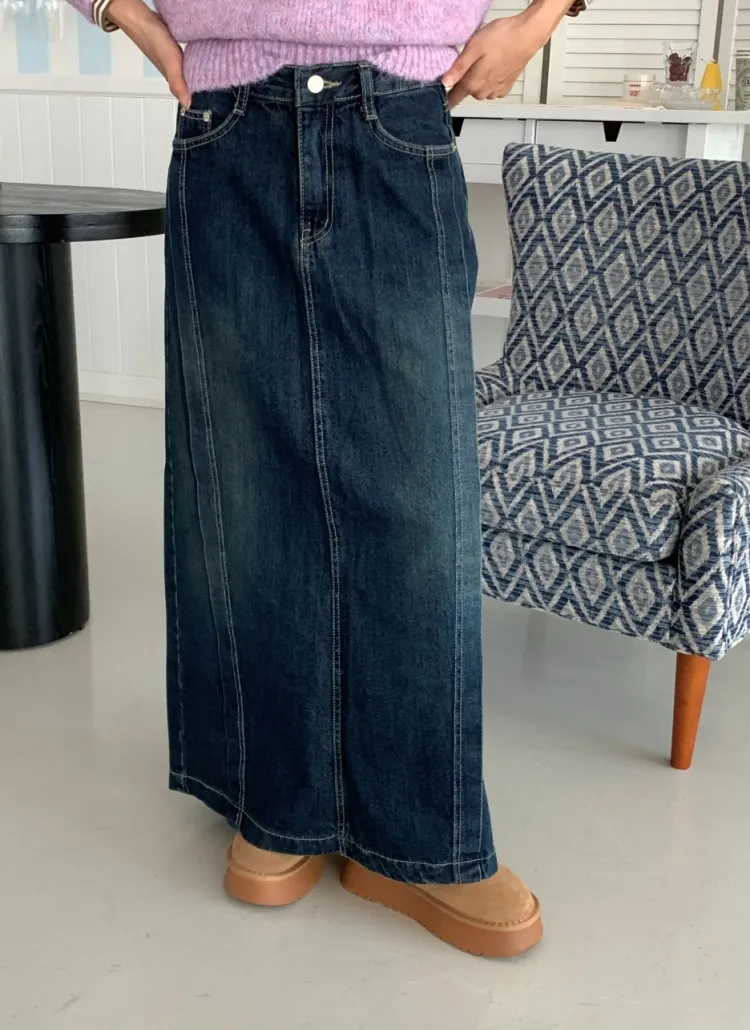 サイドタックロングデニムスカート | mandarinetree | 詳細画像1