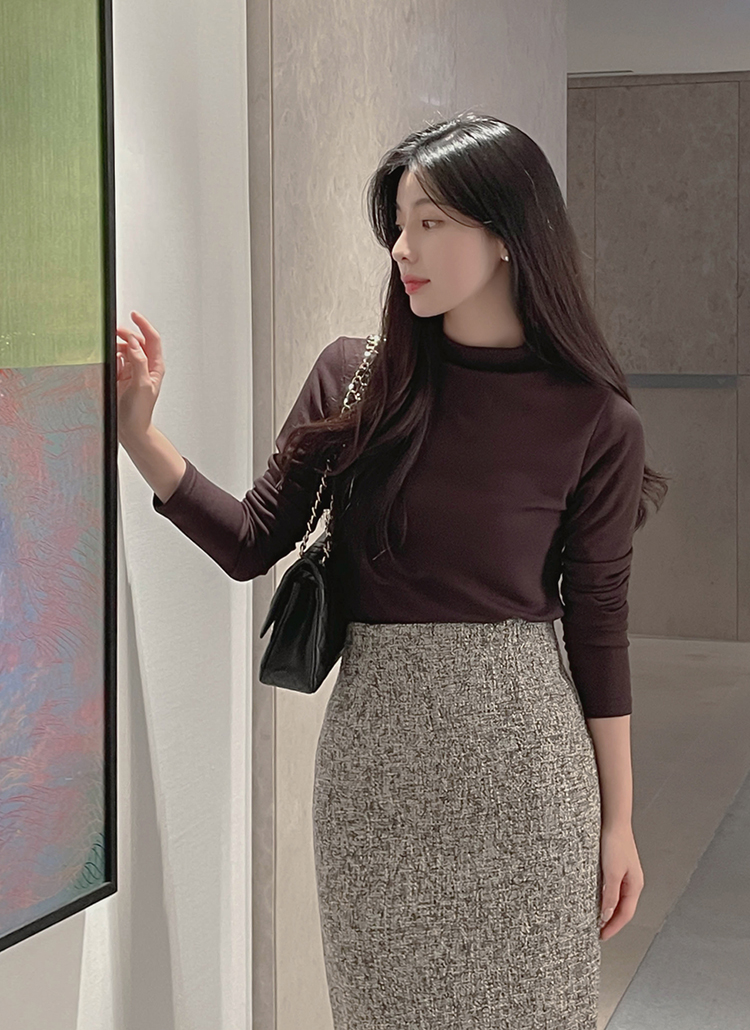 裏起毛モックネック長袖Tシャツ | レディースファッション通販 - DHOLIC