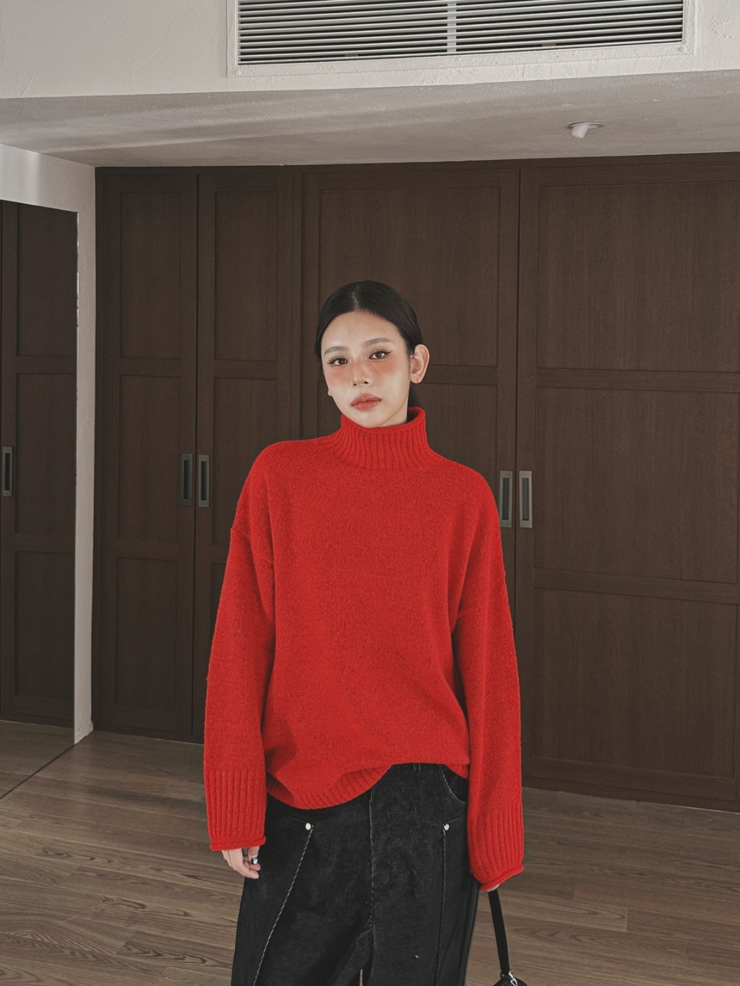 ロールヘムハイネックルーズニット | 詳細画像3