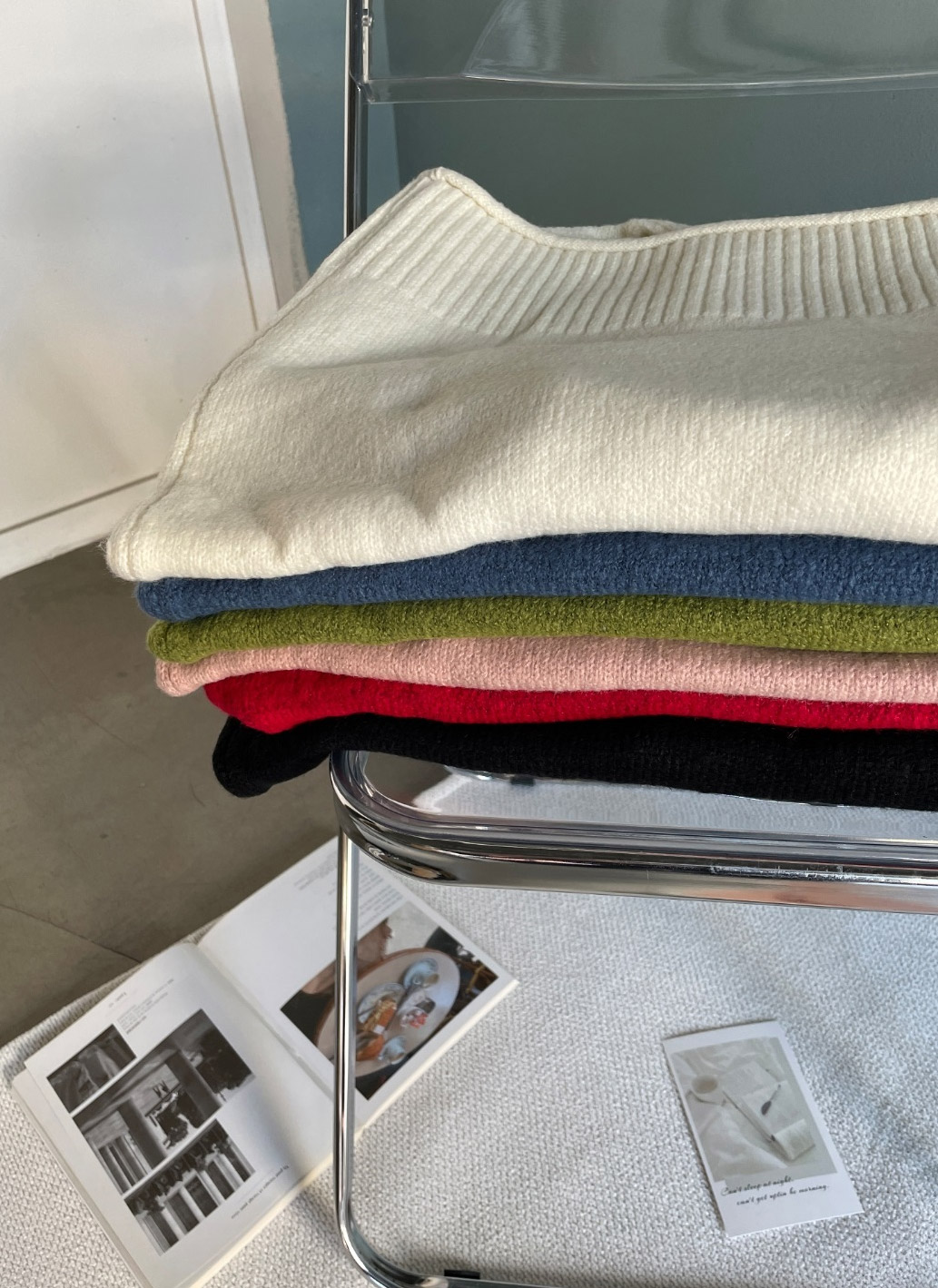 ロールヘムハイネックルーズニット | 詳細画像5