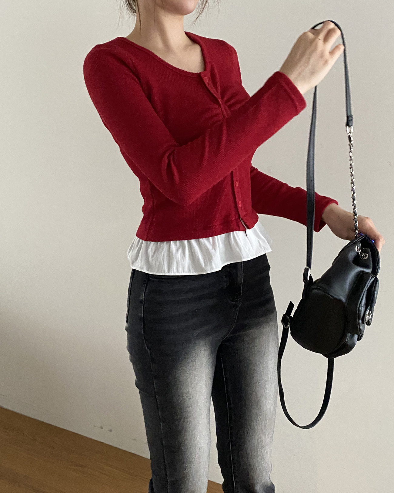 配色フリルヘムリブカーディガン | 詳細画像7