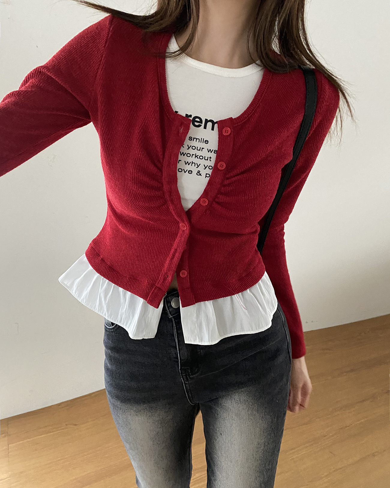 配色フリルヘムリブカーディガン | 詳細画像8