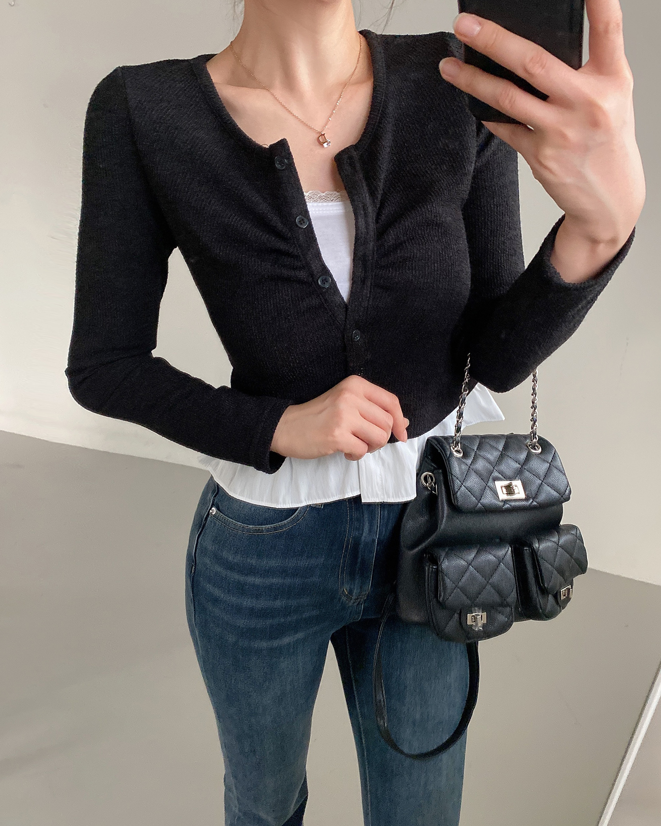 配色フリルヘムリブカーディガン | 詳細画像10