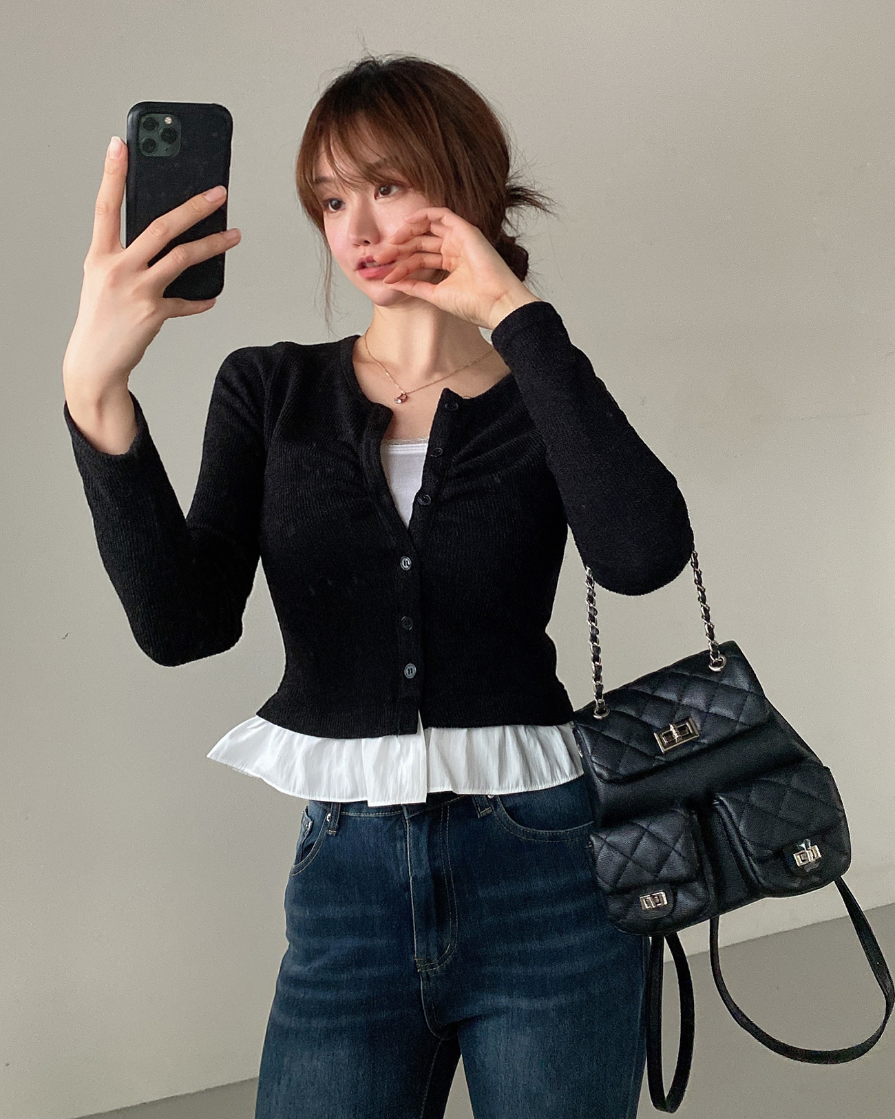 配色フリルヘムリブカーディガン | 詳細画像11