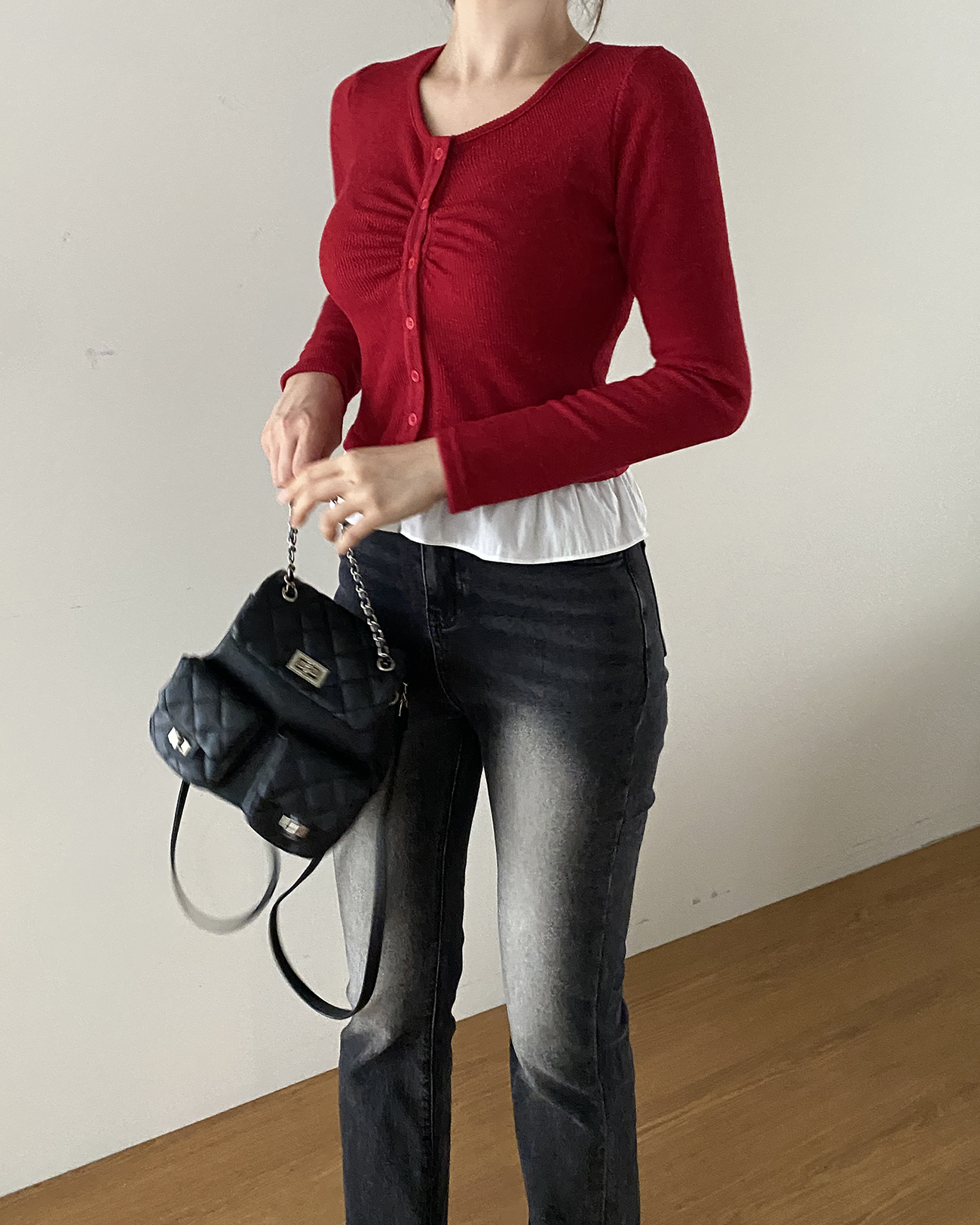 配色フリルヘムリブカーディガン | 詳細画像12