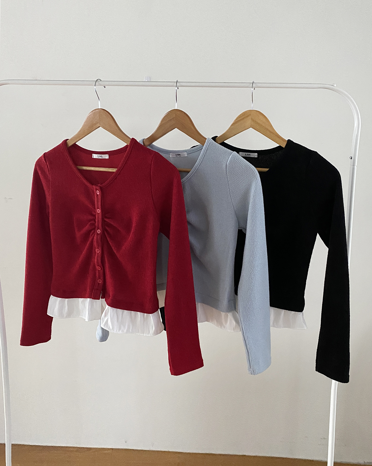 配色フリルヘムリブカーディガン | 詳細画像15