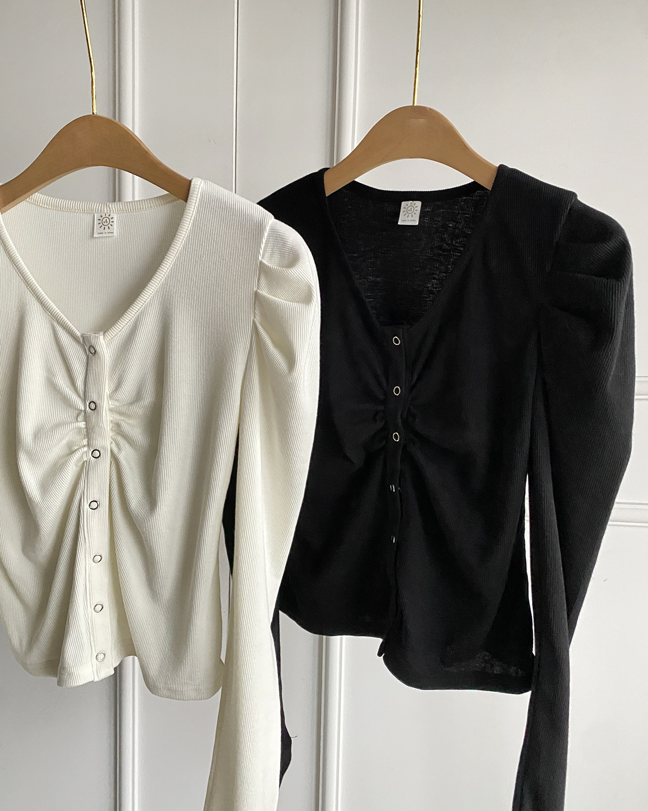 シャーリングVネックパフリブカーディガン | 詳細画像13