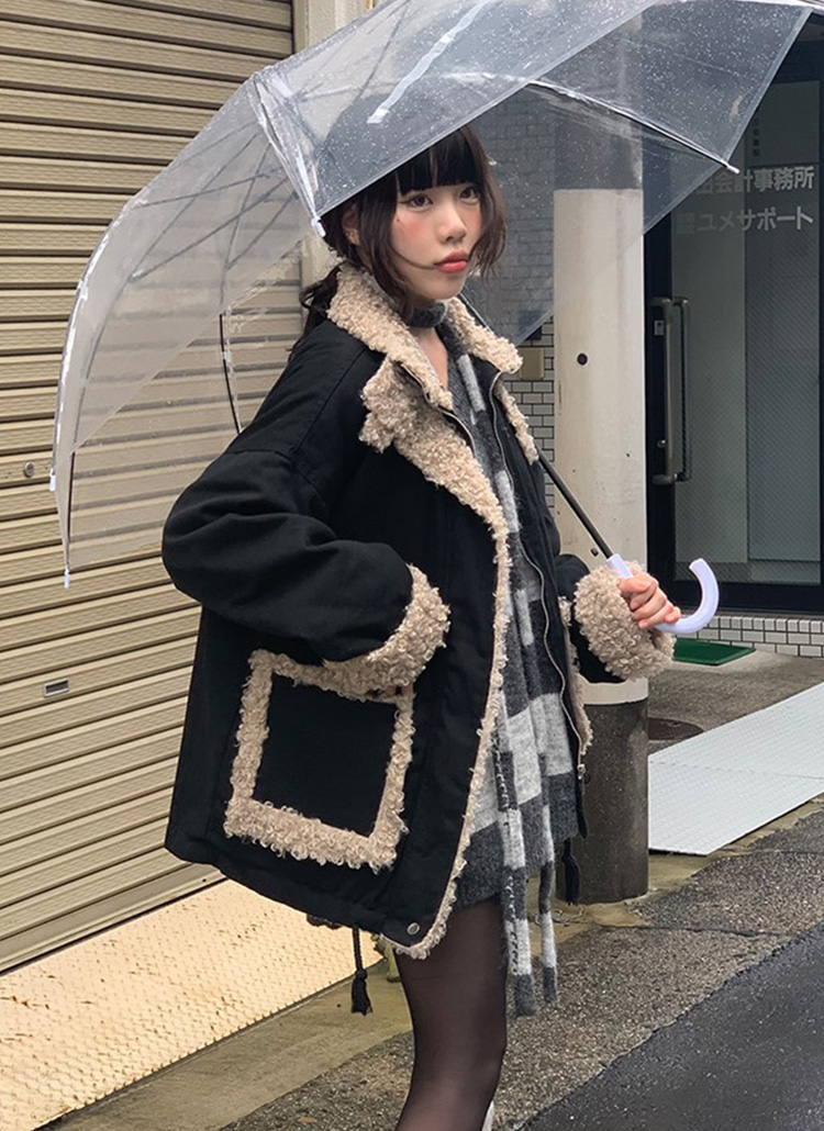 2WAYドロストアウトポケットムートン風ジャケット | レディース