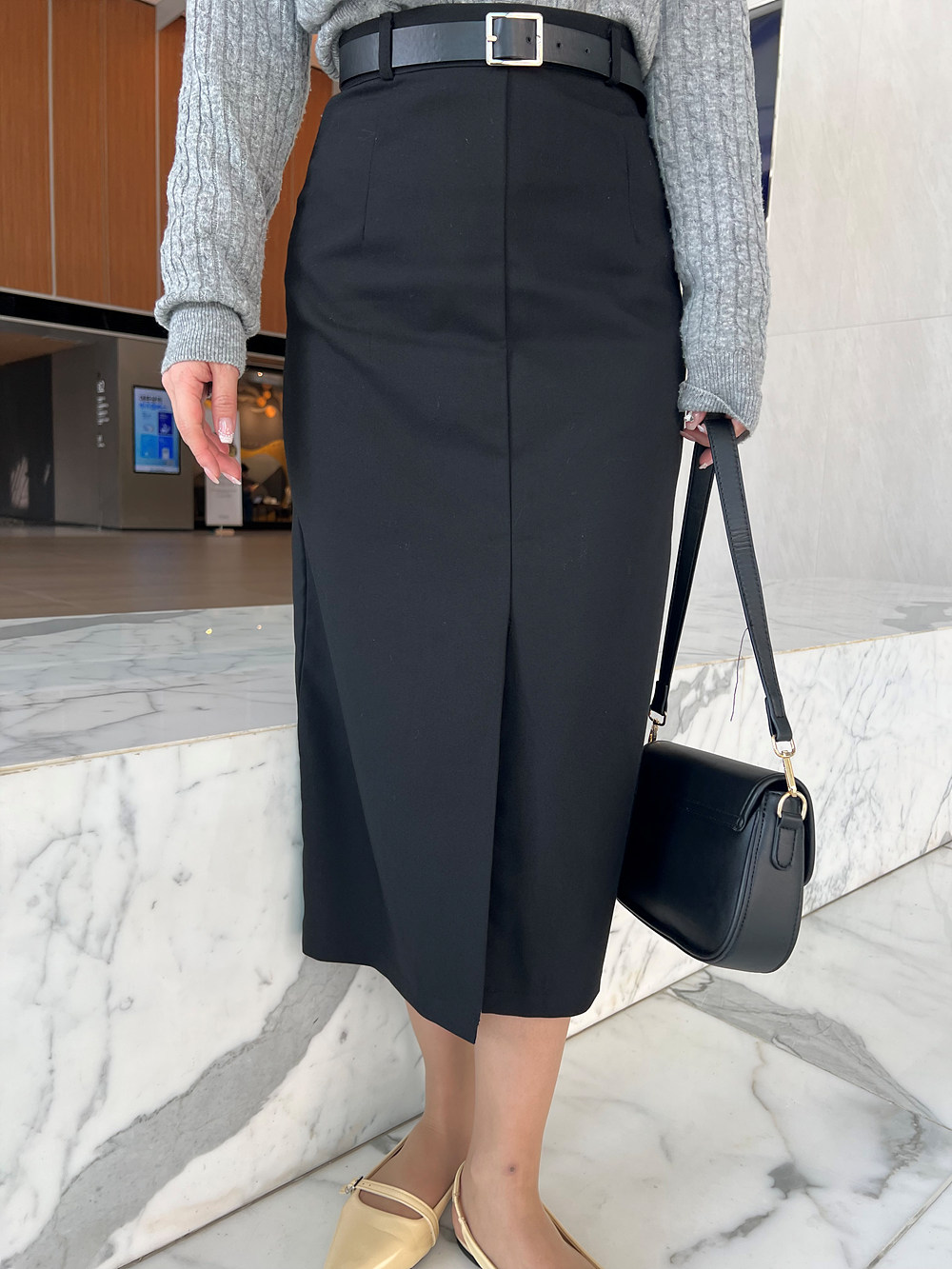 ハイウエストスリットIラインスカート | 詳細画像11