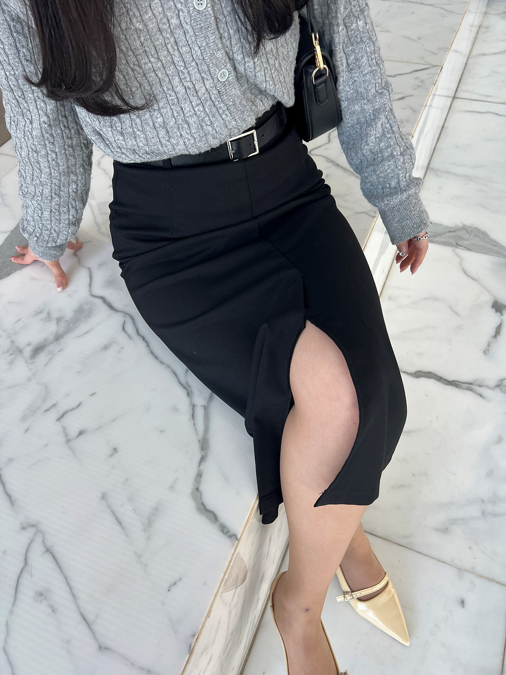 ハイウエストスリットIラインスカート | 詳細画像15