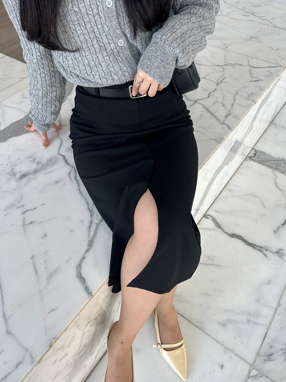 ハイウエストスリットIラインスカート | 詳細画像17