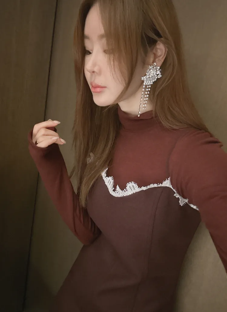 ウール混ハイネックサムホールTシャツ | partysu | 詳細画像1